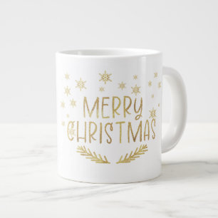 Grande Tasse Parties scintillant d'or Joyeux Noël Snowflake Pho