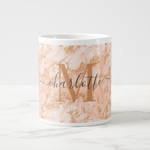 Grande Tasse Parties scintillant en marbre rose or personnalis