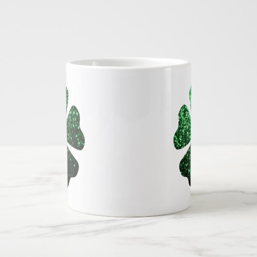 Grande Tasse Parties scintillant vert foncé brillant Shamrock C (Devant)