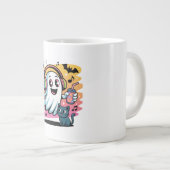 Grande Tasse Party Ghost with Cat Cute Halloween Cartoon (Devant droit)