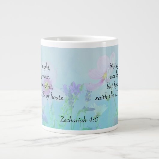 Grande Tasse Pas par Might - Zacharie 4:6 (Devant)