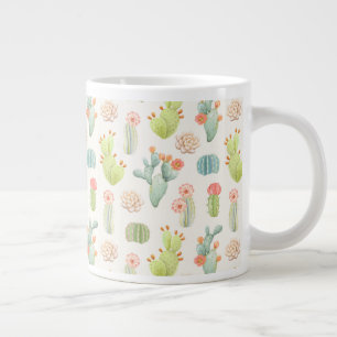 Grande Tasse Pastel Cactus et Motif succulent