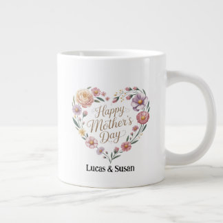 Grande Tasse Pastel Flower Floral Joyeux Fête des Mères Jumbo