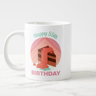 Grande Tasse Pastel Happy 55e anniversaire fêter pièce de gâ