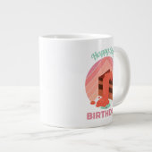 Grande Tasse Pastel Happy 55e anniversaire fêter pièce de gâtea (Devant droit)