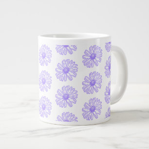 Grande Tasse Pastel Purple Daisy Flower Print, Hippie Floral