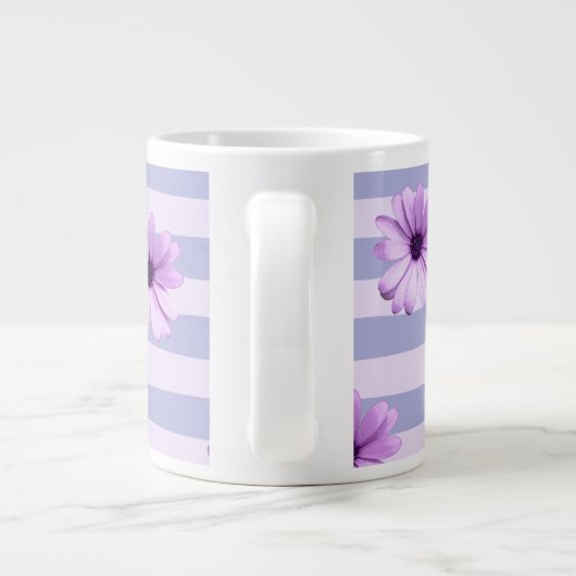 Grande Tasse Pastel stripes pattern with Daisies (Dos)