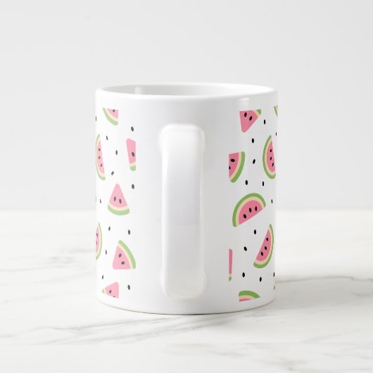 Grande Tasse Pastèque rose, Graines de pastèque, Motif d'été (Dos)
