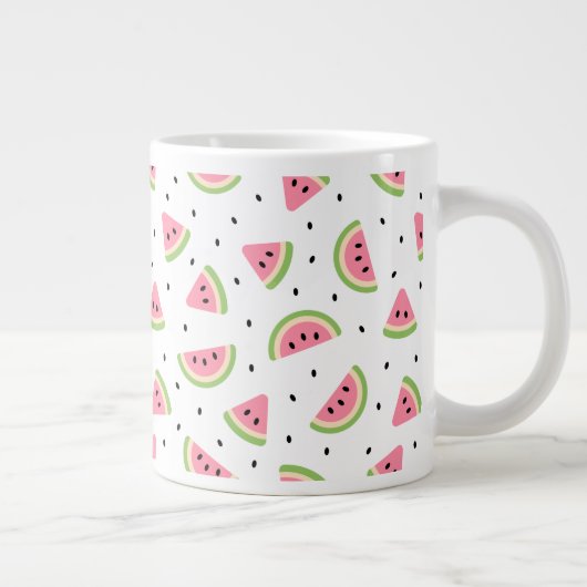 Grande Tasse Pastèque rose, Graines de pastèque, Motif d'été (Droite)