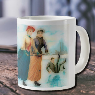 Grande Tasse Patinage sur glace en Norvège - drôle de graphisme