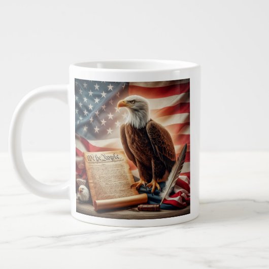 Grande Tasse Patriotisme américain de l'aigle chauve (Gauche)