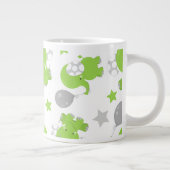 Grande Tasse Pattern of Green Elephants, Cute Elephants, stars (Droite)