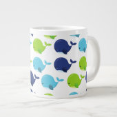 Grande Tasse Pattern of Whales, Cute Whales, Sea Animals (Devant droit)