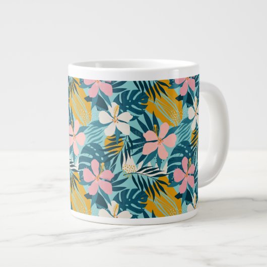 Grande Tasse Pattern tropical hibiscus (Devant droit)