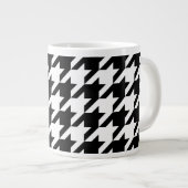 Grande Tasse Patters de Black and White Large Houndstooth (Devant droit)