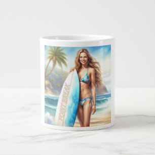 Grande Tasse Pause du point d'action fille