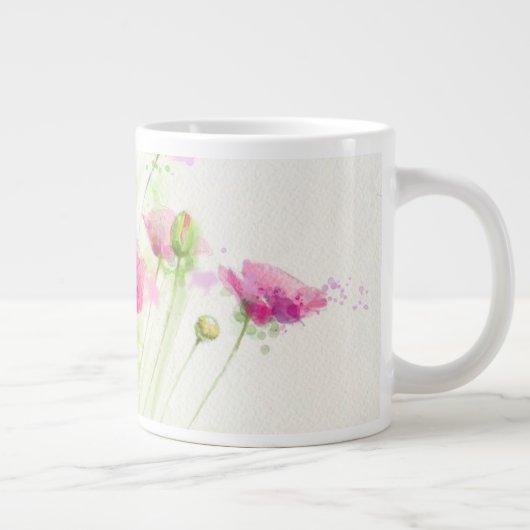 Grande Tasse Pavot à aquarelle peint 3 (Droite)