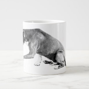Grande Tasse Paw poli (Polite Paw) : Mélange Pitbulle Monochrom