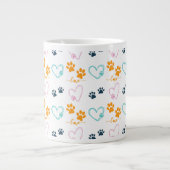 Grande Tasse Paw Prints Cute Dog Lover (Devant)