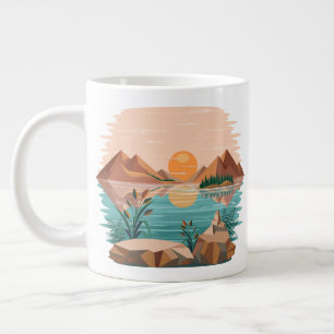 Grande Tasse Paysage de coucher de soleil au lac de montagne pa