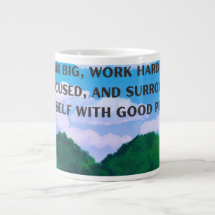 Grande Tasse Paysage motivant 'Rêvez grand, travaillez dur' 