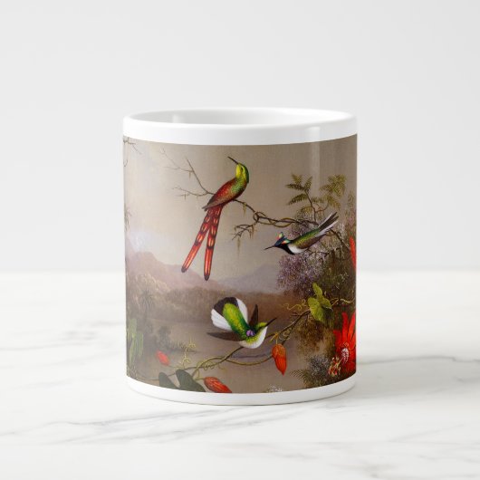 Grande Tasse Paysage tropical avec dix colibris (Devant)
