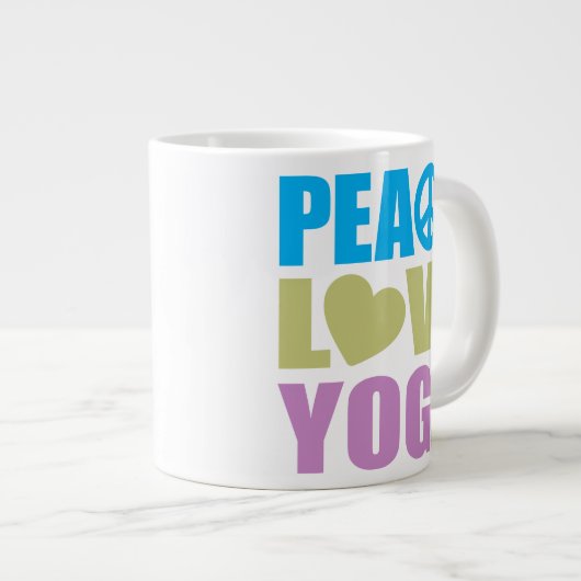 Grande Tasse Peace Love Yoga (Devant droit)