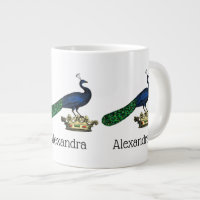 Peacock héraldique Vintage stylisé sur Couronne C