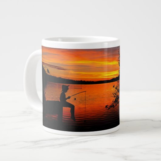 Grande Tasse Pêche au coucher du soleil (Devant gauche)