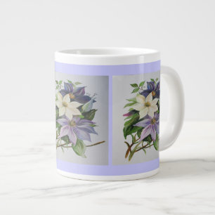 Grande Tasse Peinture acrylique de la vigne Lilac Clematis