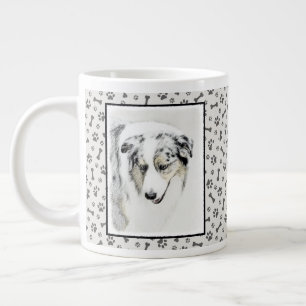 Grande Tasse Peinture de berger australien - Art original de ch