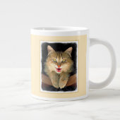 Grande Tasse Peinture de chat Mad - Cute Original Cat Art (Droite)