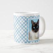 Grande Tasse Peinture de chats de Siamese Art animal original (Devant droit)