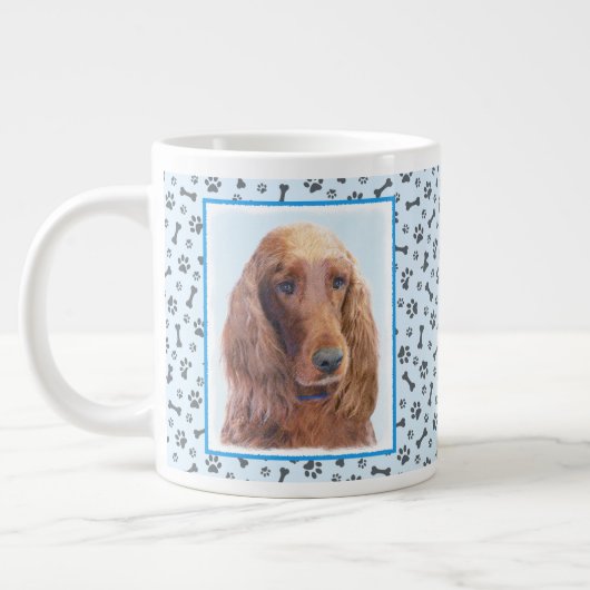 Grande Tasse Peinture de Setter irlandais - Joli art original d (Gauche)