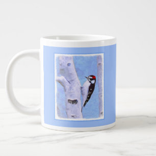 Grande Tasse Peinture Downy Woodpecker - Art original pour oise