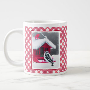 Grande Tasse Peinture Downy Woodpecker - Art original pour oise