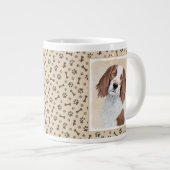 Grande Tasse Peinture en Setter rouge et blanc irlandais - Art  (Devant droit)