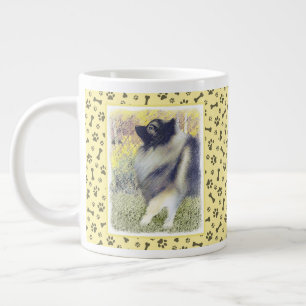 Grande Tasse Peinture en teint de Keeshond - jolie art original