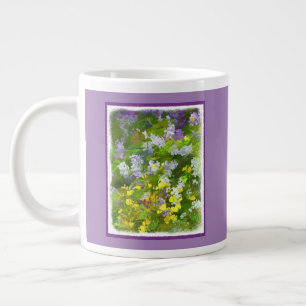 Grande Tasse Peinture fleur sauvage Impasto - Art Fleur Origina