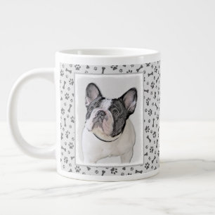 Grande Tasse Peinture française de Bulldog (Pied de broche) - A