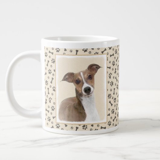 Grande Tasse Peinture italienne Greyhound - Cute Original Chien (Gauche)