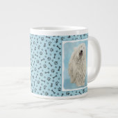 Grande Tasse Peinture Komondor - Cute Original Chien Art (Devant droit)