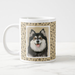 Grande Tasse Peinture Lapphund Finlandaise - Joli art original