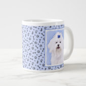 Grande Tasse Peinture maltaise - Joli art original pour chien (Devant droit)