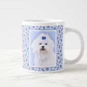 Grande Tasse Peinture maltaise - Joli art original pour chien (Droite)