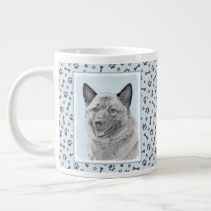 Grande Tasse Peinture norvégienne Elkhound - Art original Chien