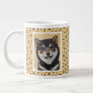 Grande Tasse Peinture Shiba Inu (Noir et Tan) - Art Chien