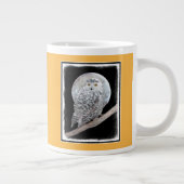 Grande Tasse Peinture sur la Chouette neigeuse et la Lune - Art (Droite)