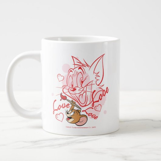 Grande Tasse Peinture Tom & Jerry Valentine (Gauche)