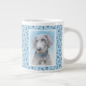 Grande Tasse Peinture Weimaraner - Joli art original chien (Droite)